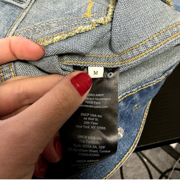 Sandro x Wrangler Washed Denim Jacket Vintage Blue Size M - Like New Condition - Picture 5 of 9